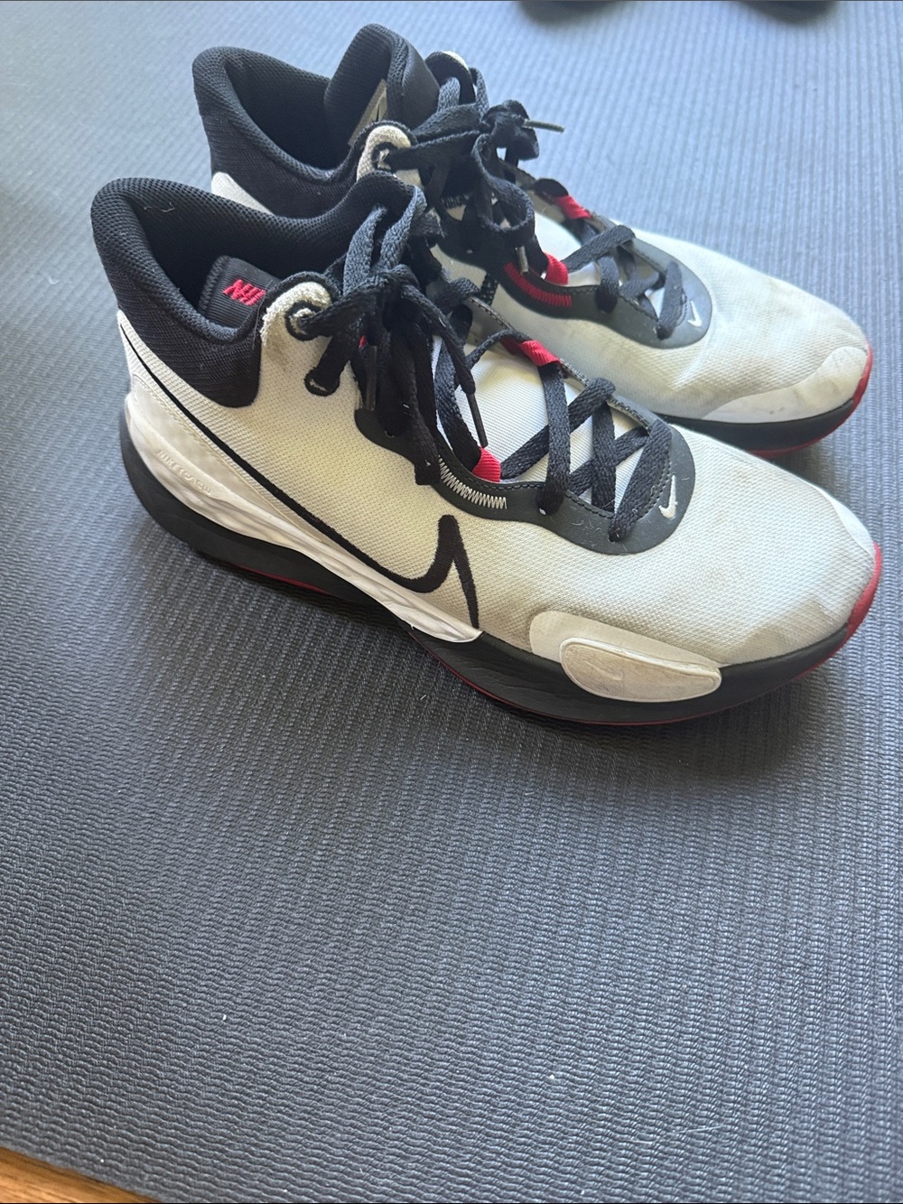 Nike Men’s Sneakers in White, Black & Red Accents